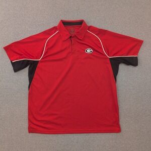Georgia Bulldogs Polo‎ Shirt Mens XL Campus Drive Short Sleeve Moisture Wicking